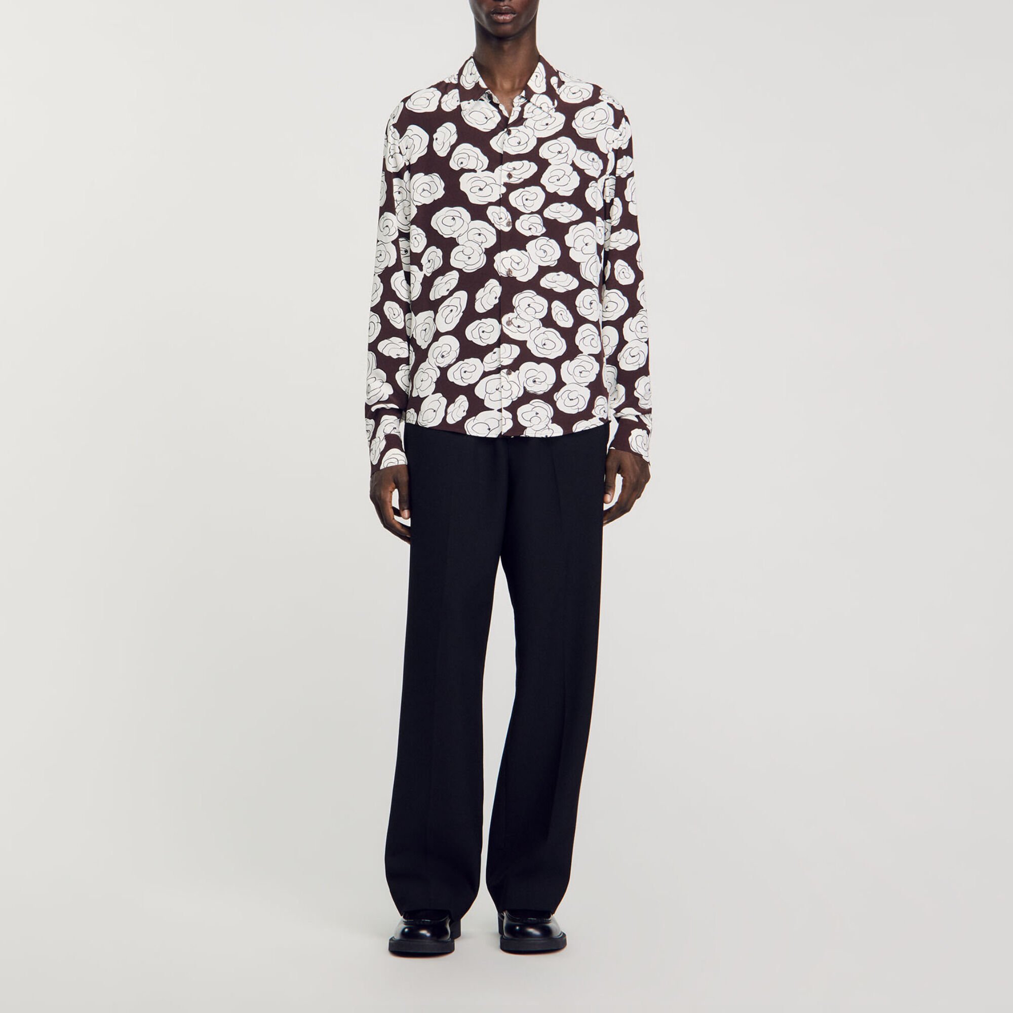 Chemise imprimé camélias