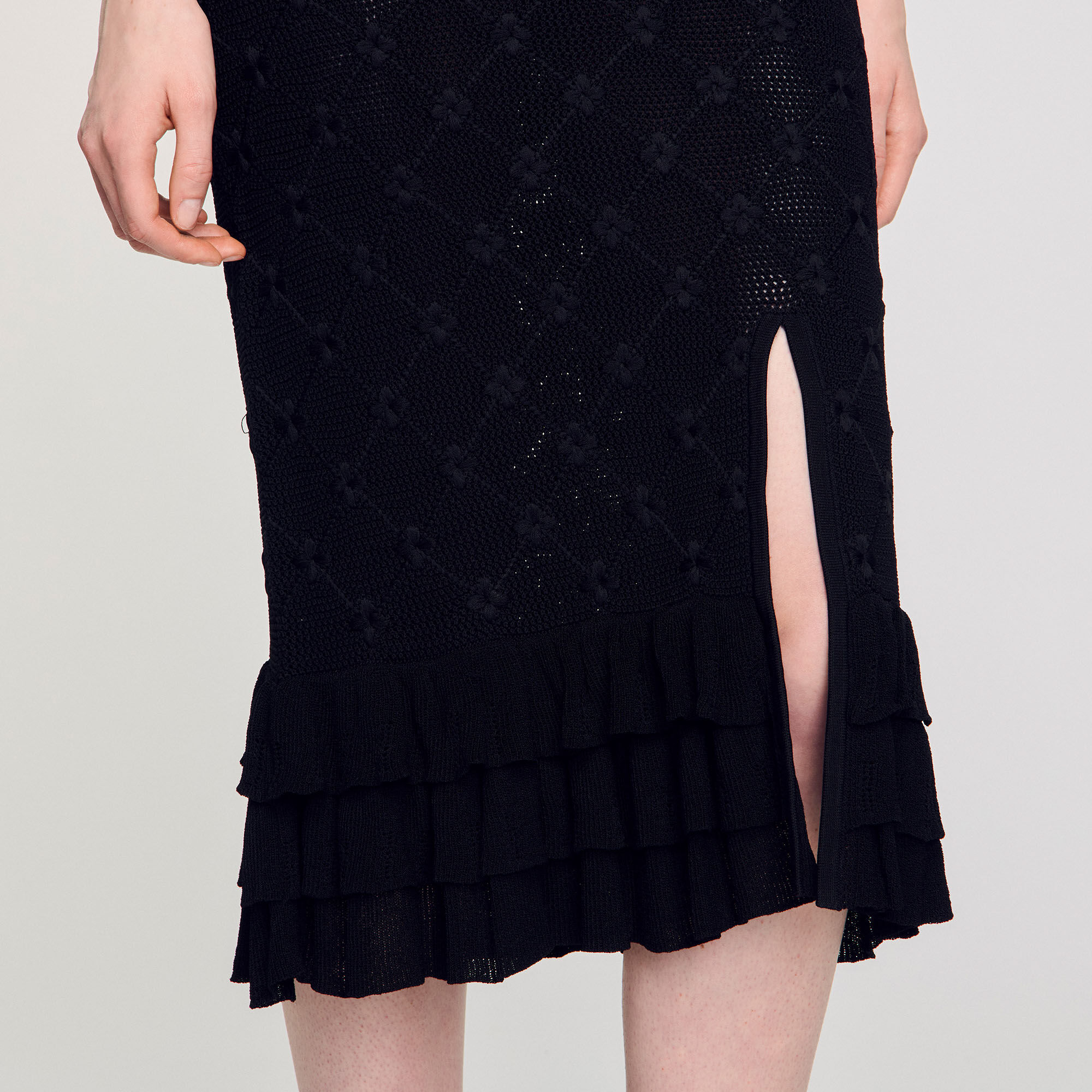 Jupe midi en maille