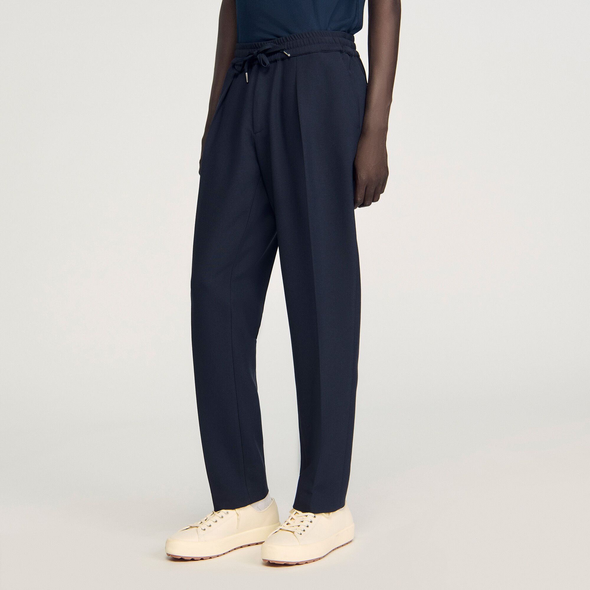 Pantalon droit élastiqué