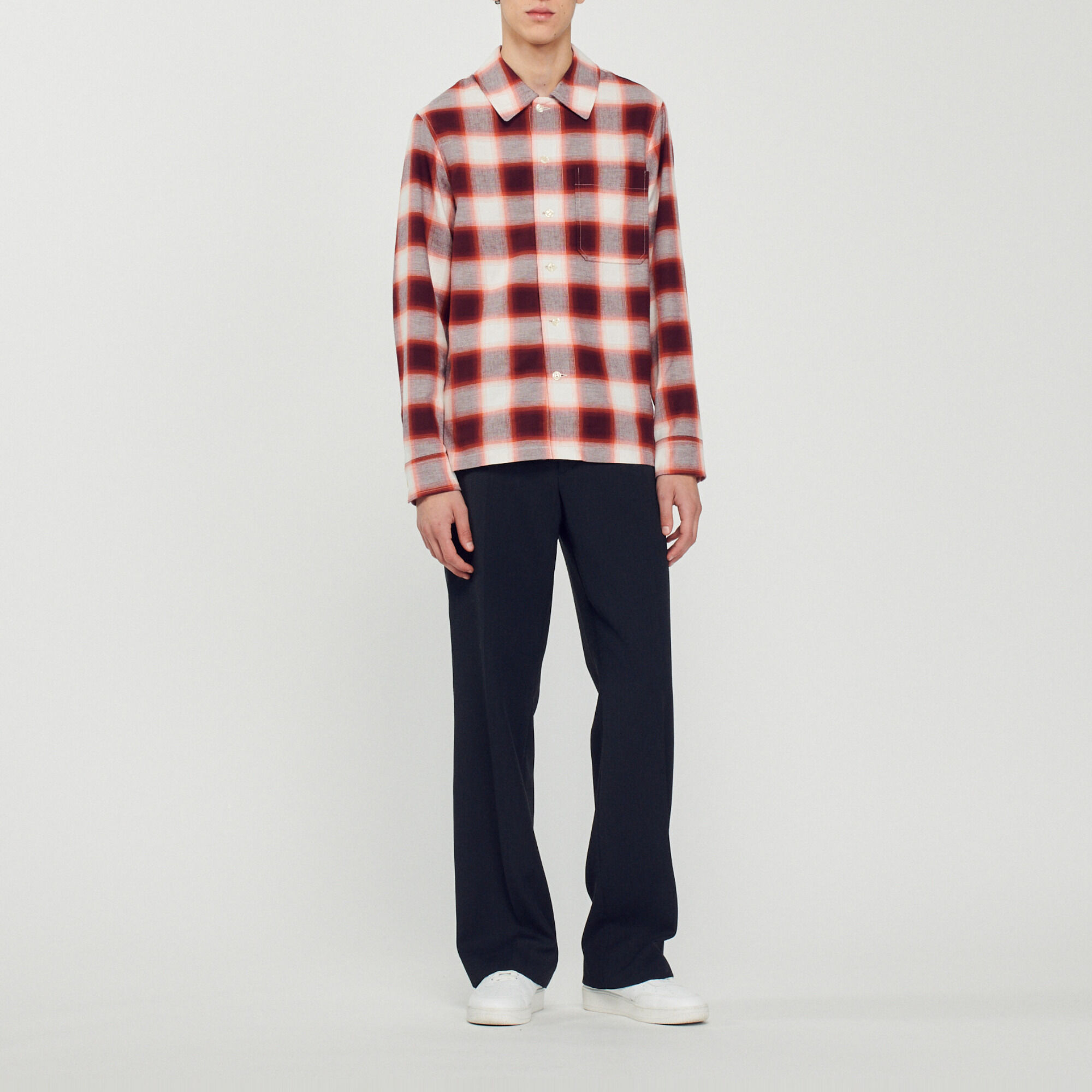 Chemise a carreaux Homme Red Men Sandro Paris