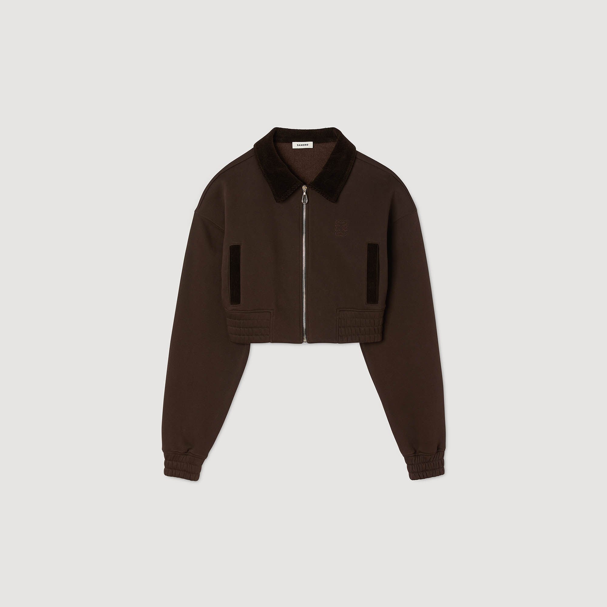 Sweatshirt court bi matière