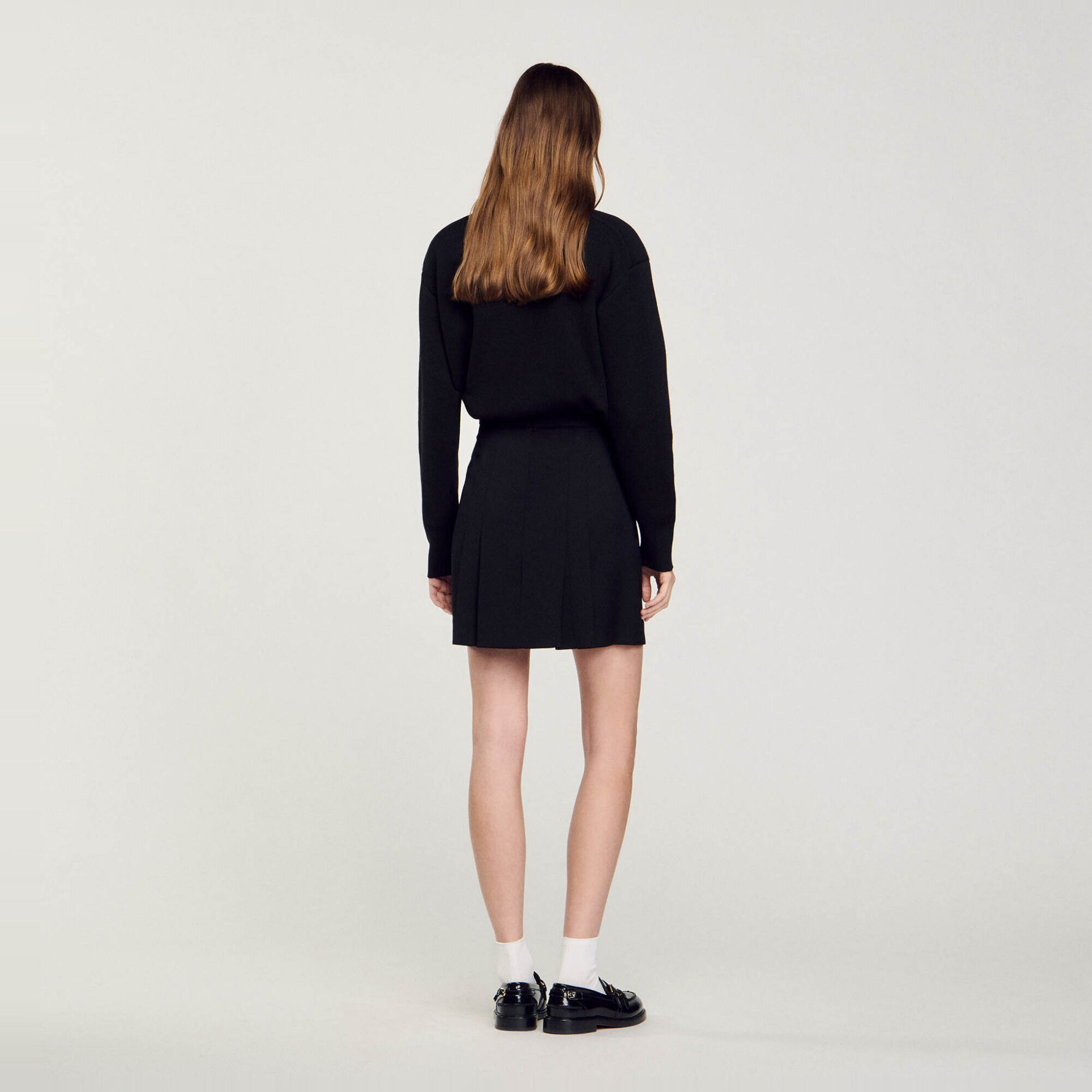 Jupe courte pliss&eacute;e - Femme | Sandro Paris