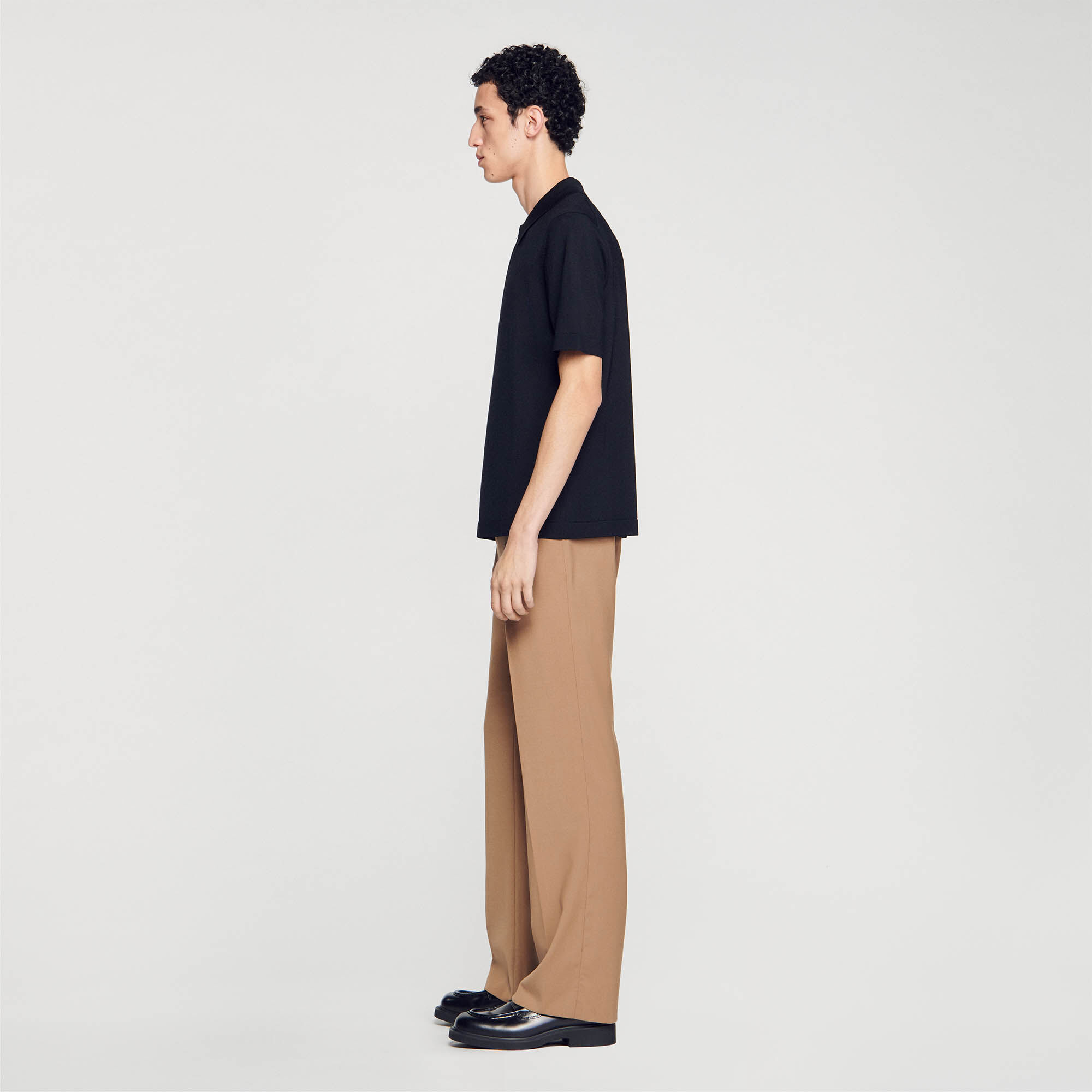 Polo en maille à col zippé