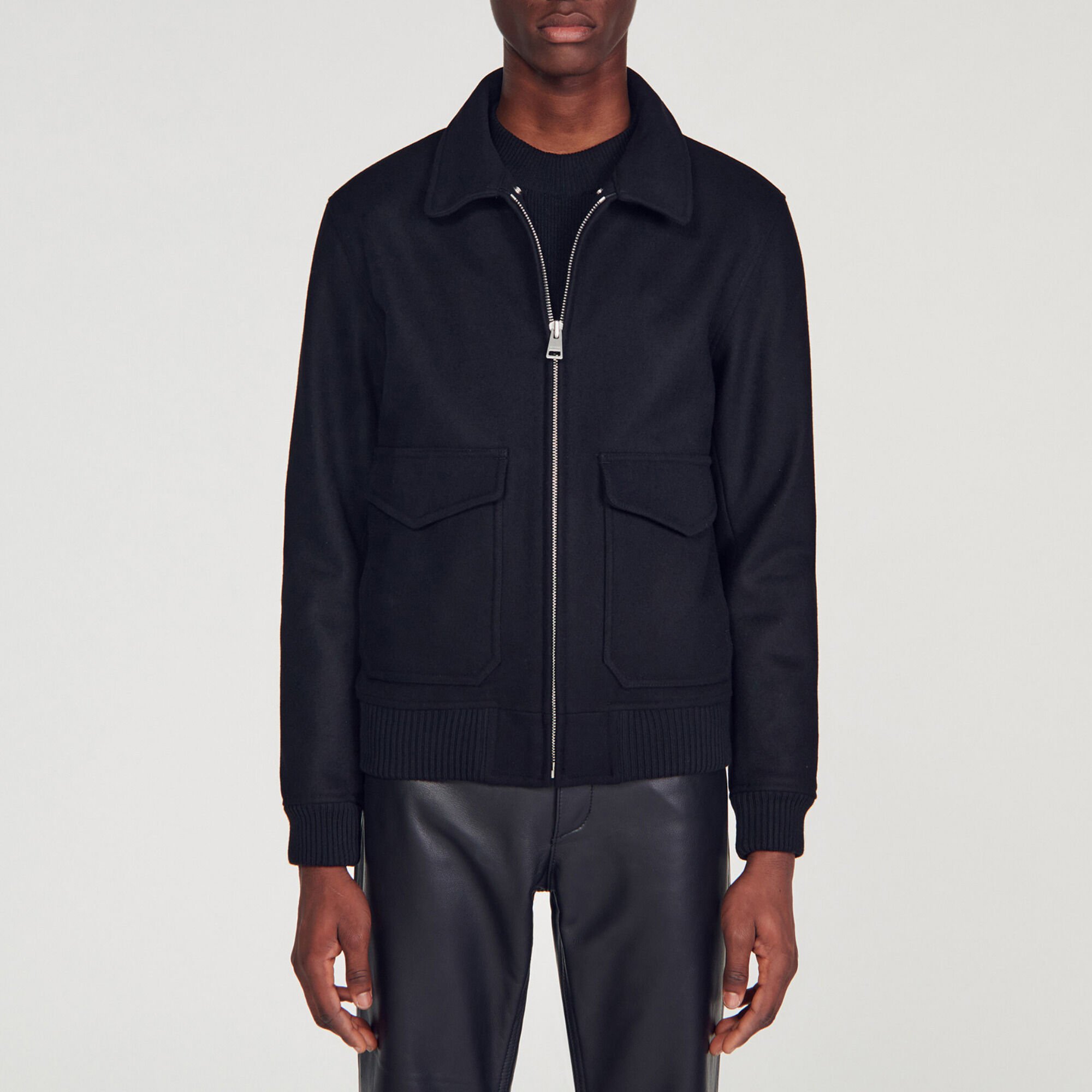 Blouson aviateur col mouton