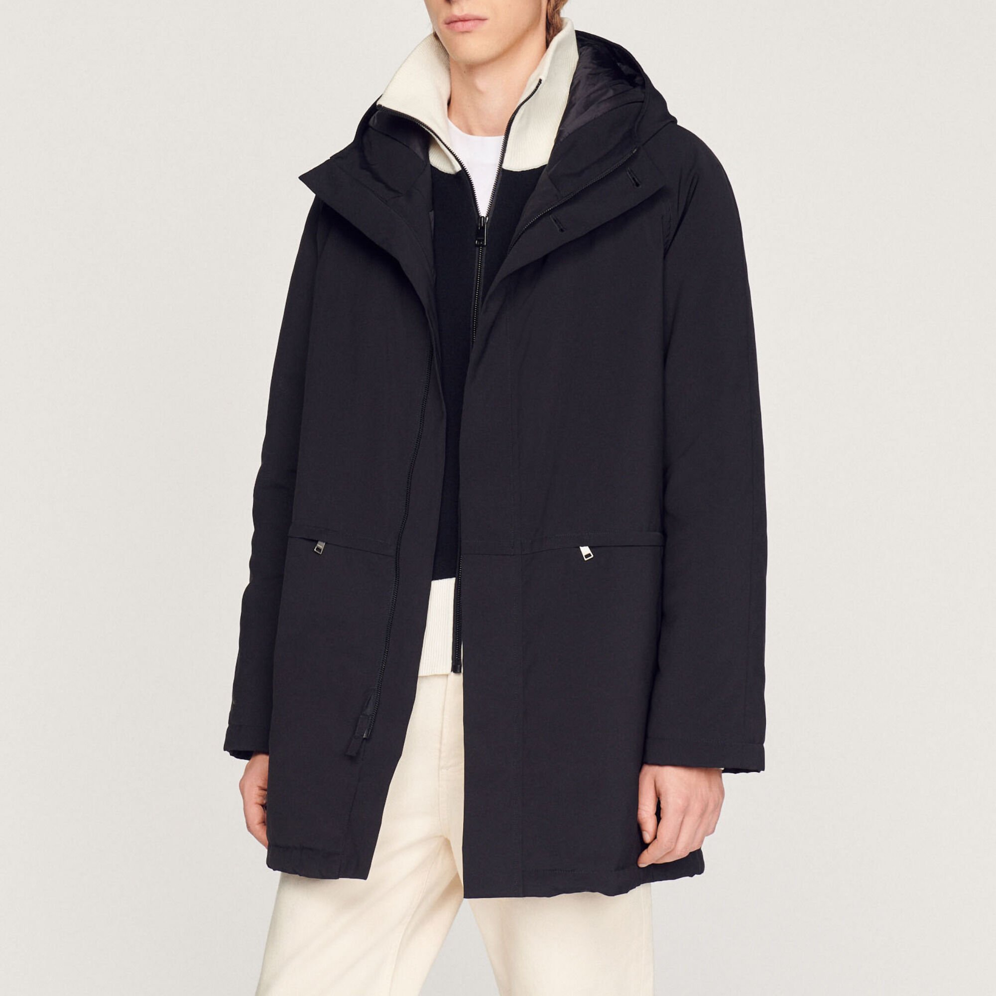 Parka molletonné en tissu technique