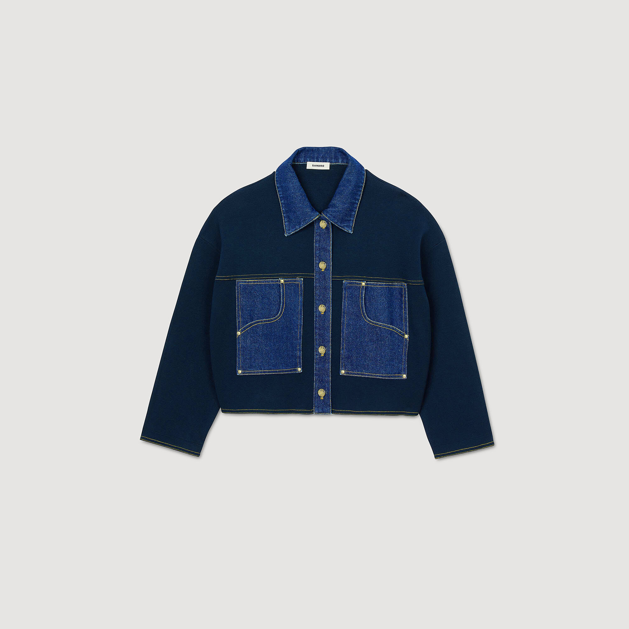 Cardigan à détail denim