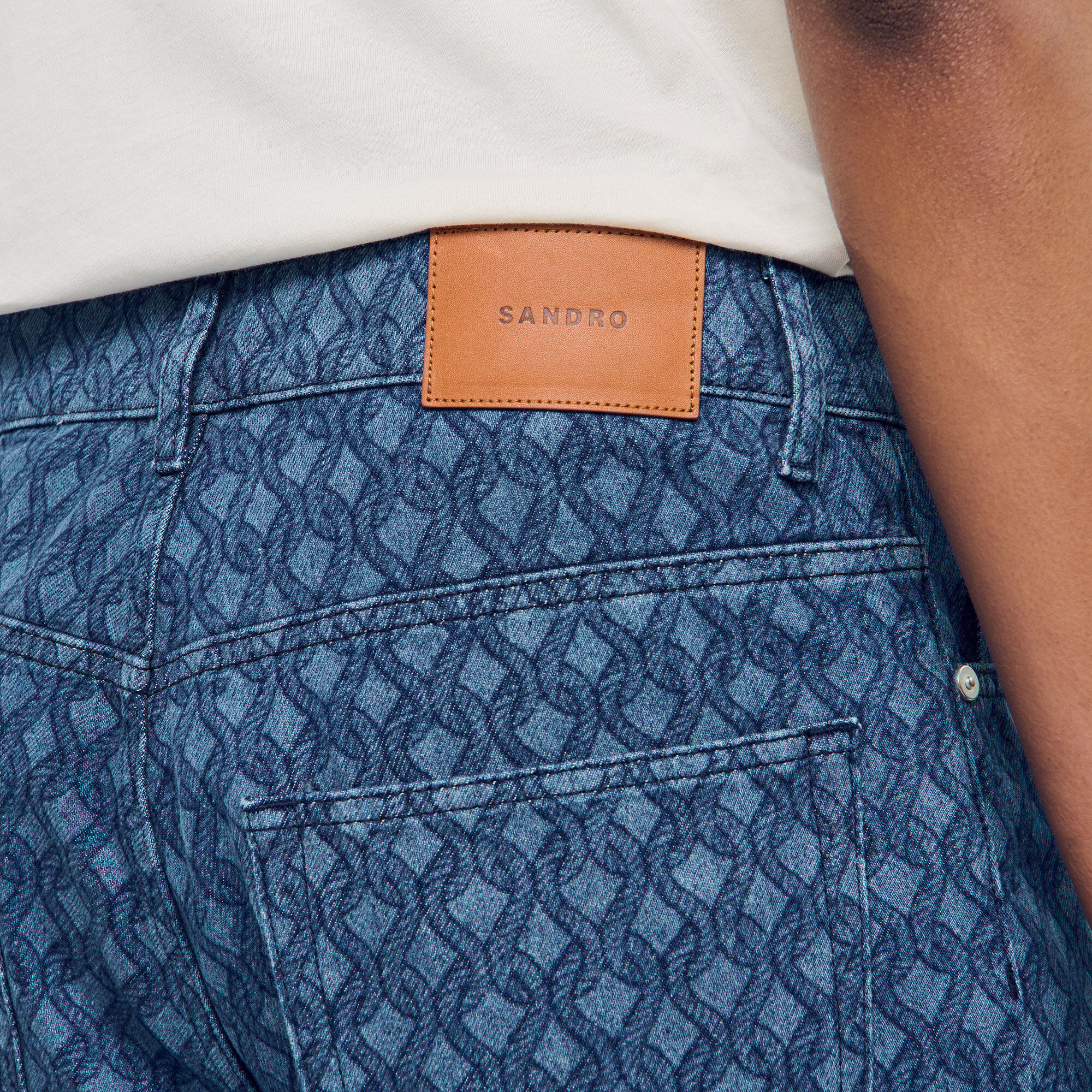 Jean baggy à motif corde