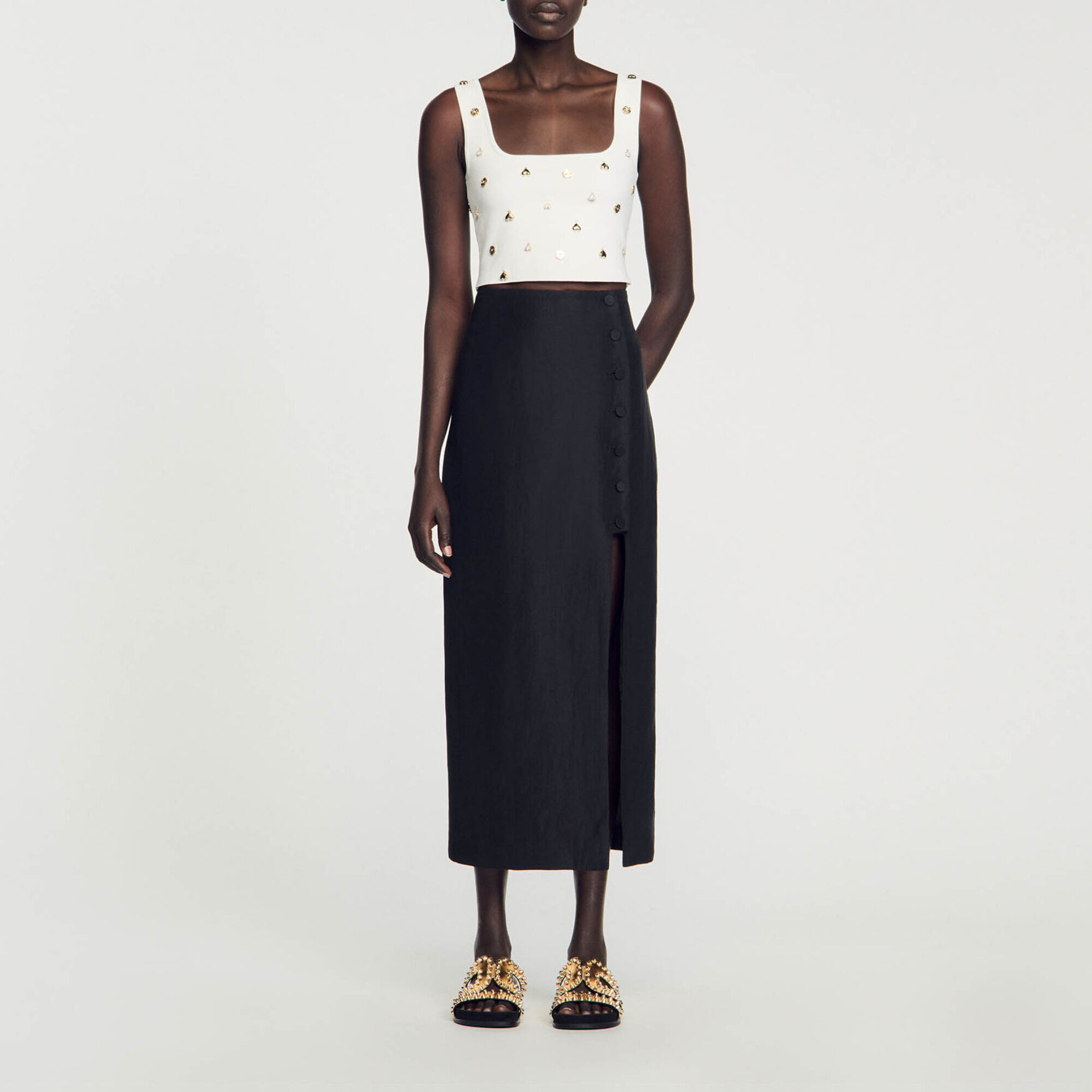 Jupe midi fendue outlet