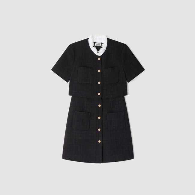 Robe courte à col amovible