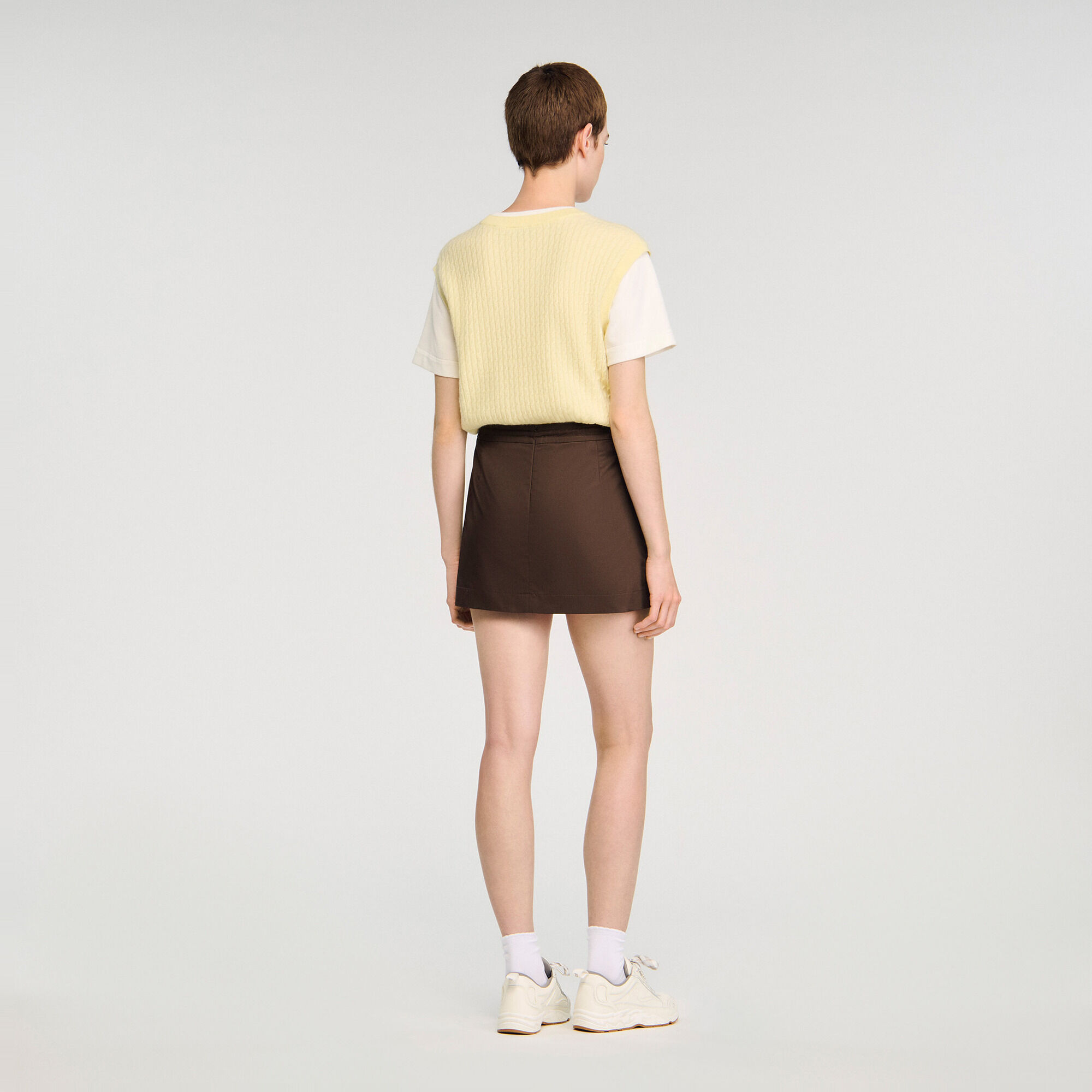 Jupe short &agrave; pli  - Femme | Sandro Paris