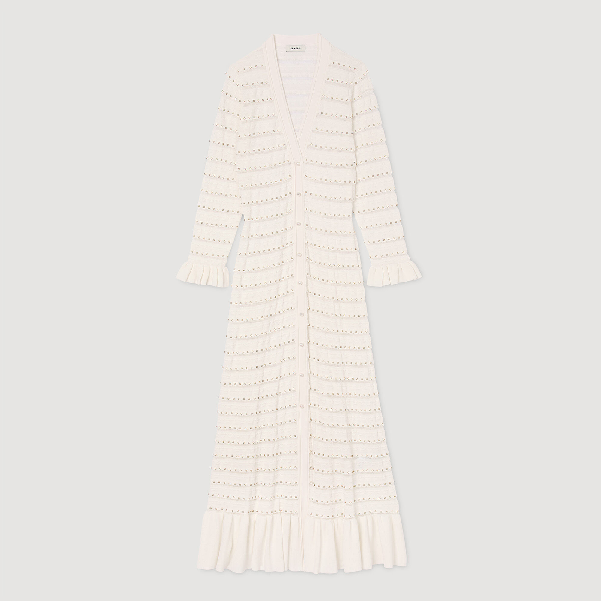 Robe longue à détails perlés
