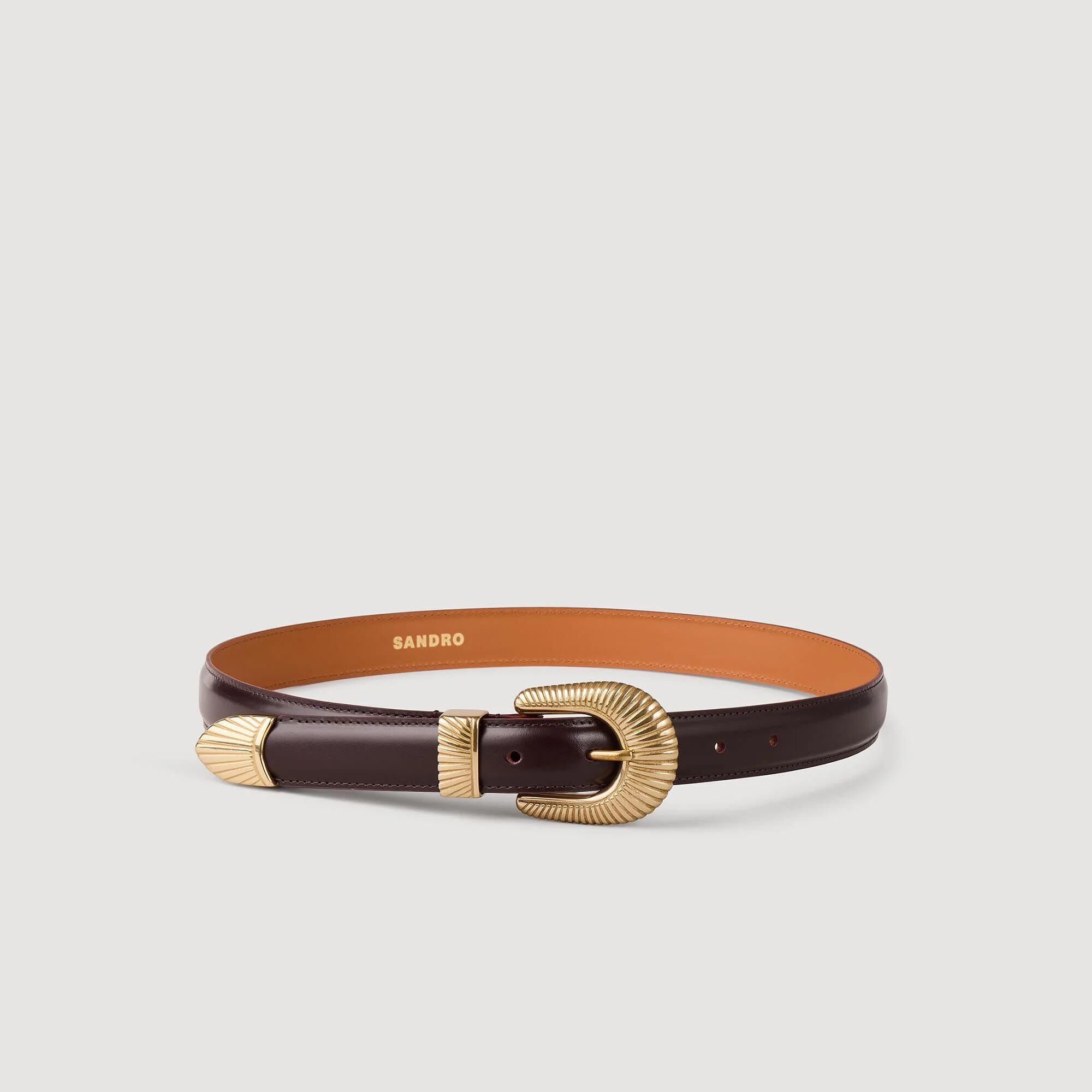 Ceinture cuir boucle dorée
