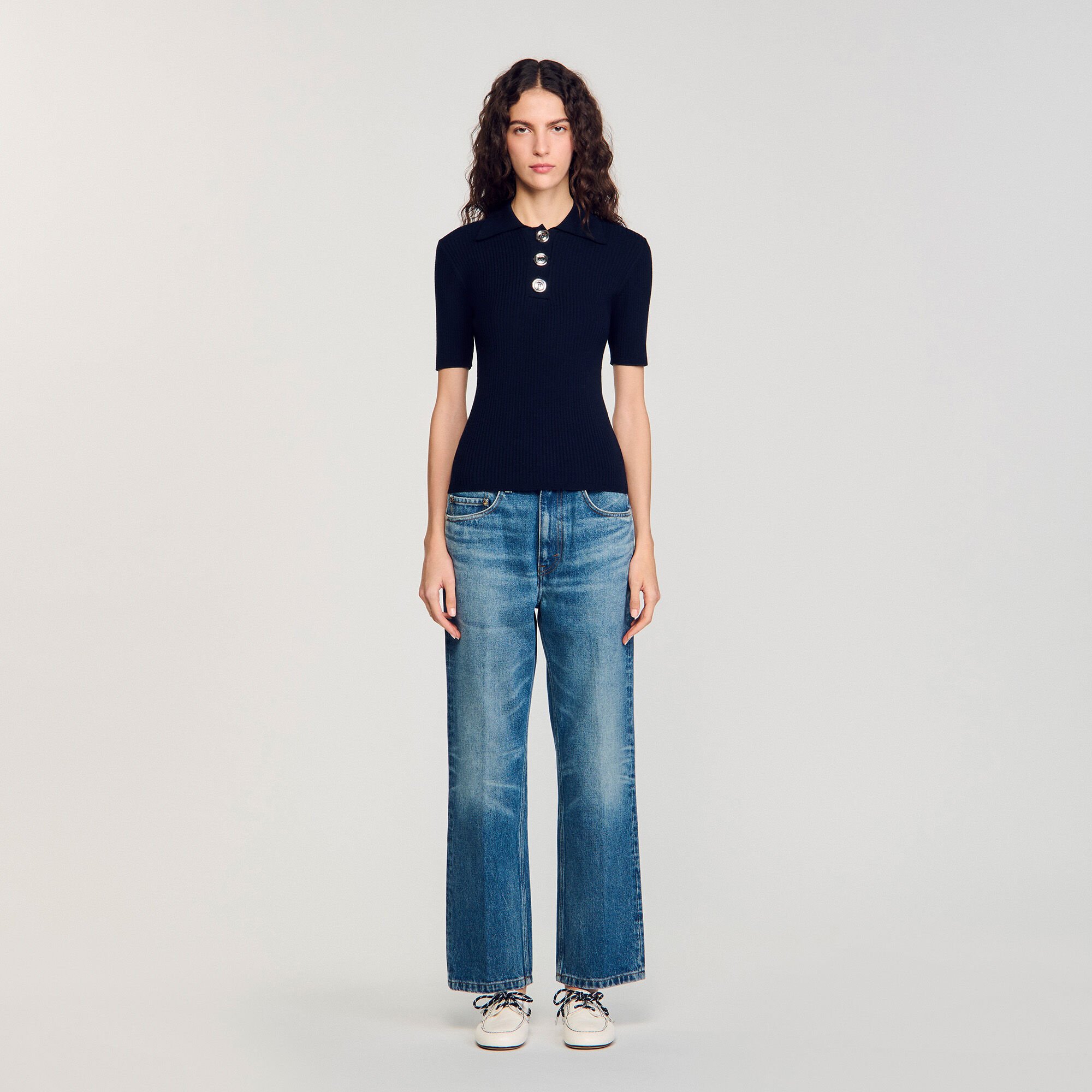 Pull à col polo 