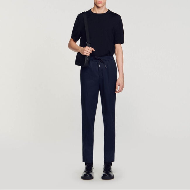 Pantalon droit élastiqué