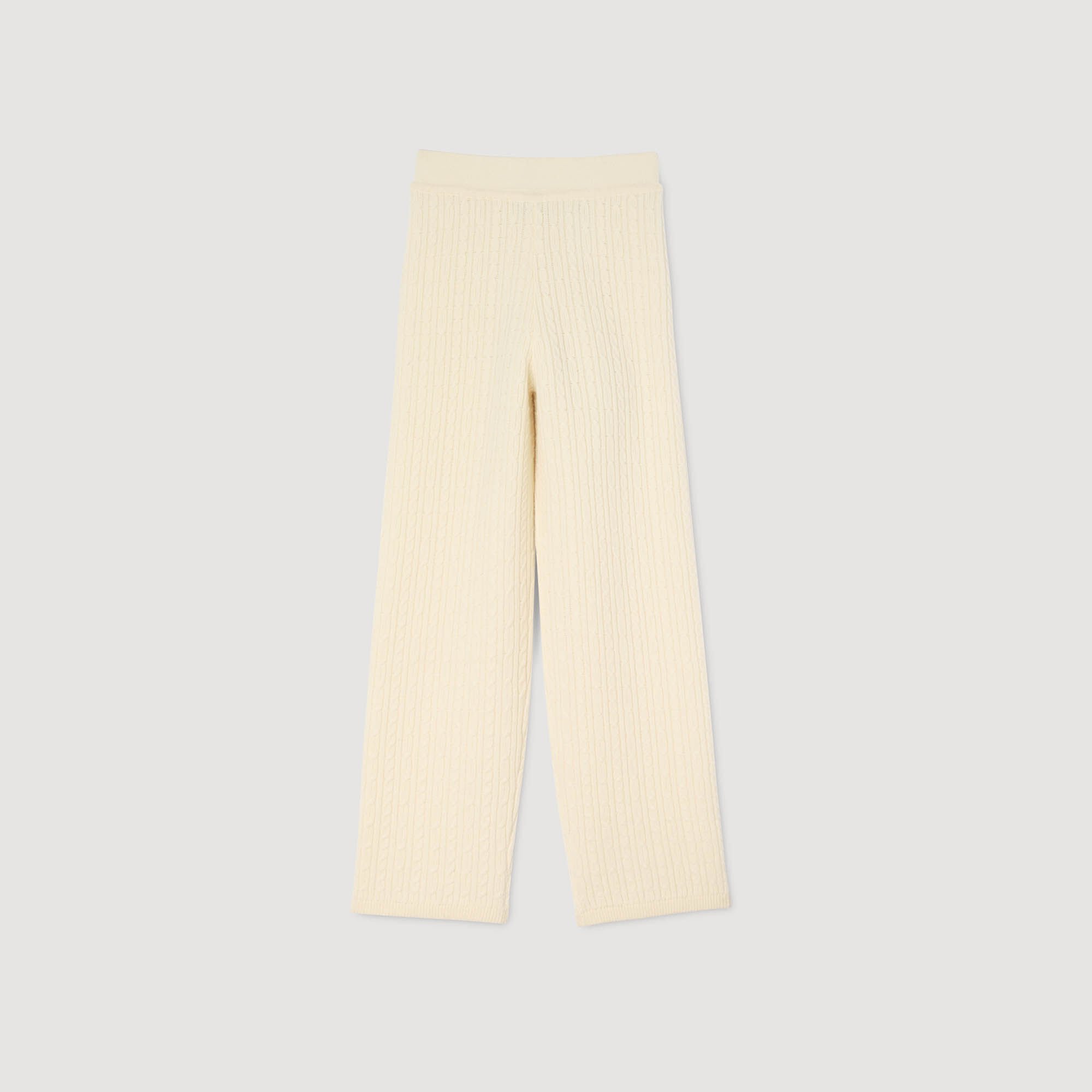 Pantalon en maille à torsades