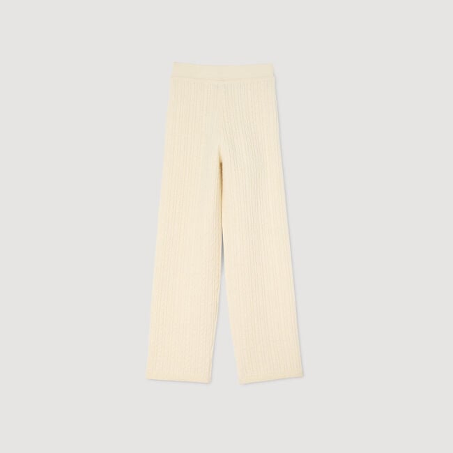 Pantalon en maille à torsades
