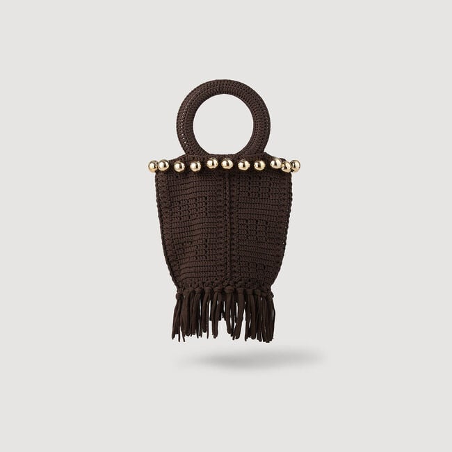 Petit sac en crochet perlé et frangé