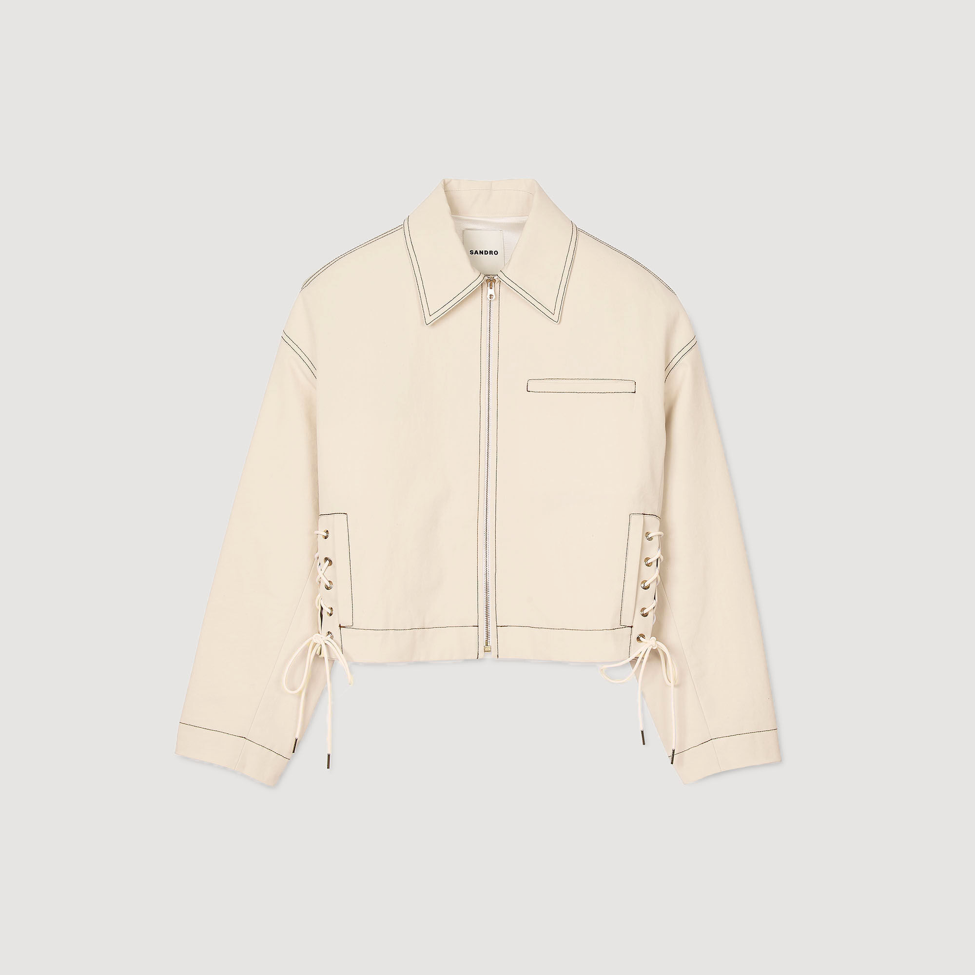 Blouson en jean à lacets