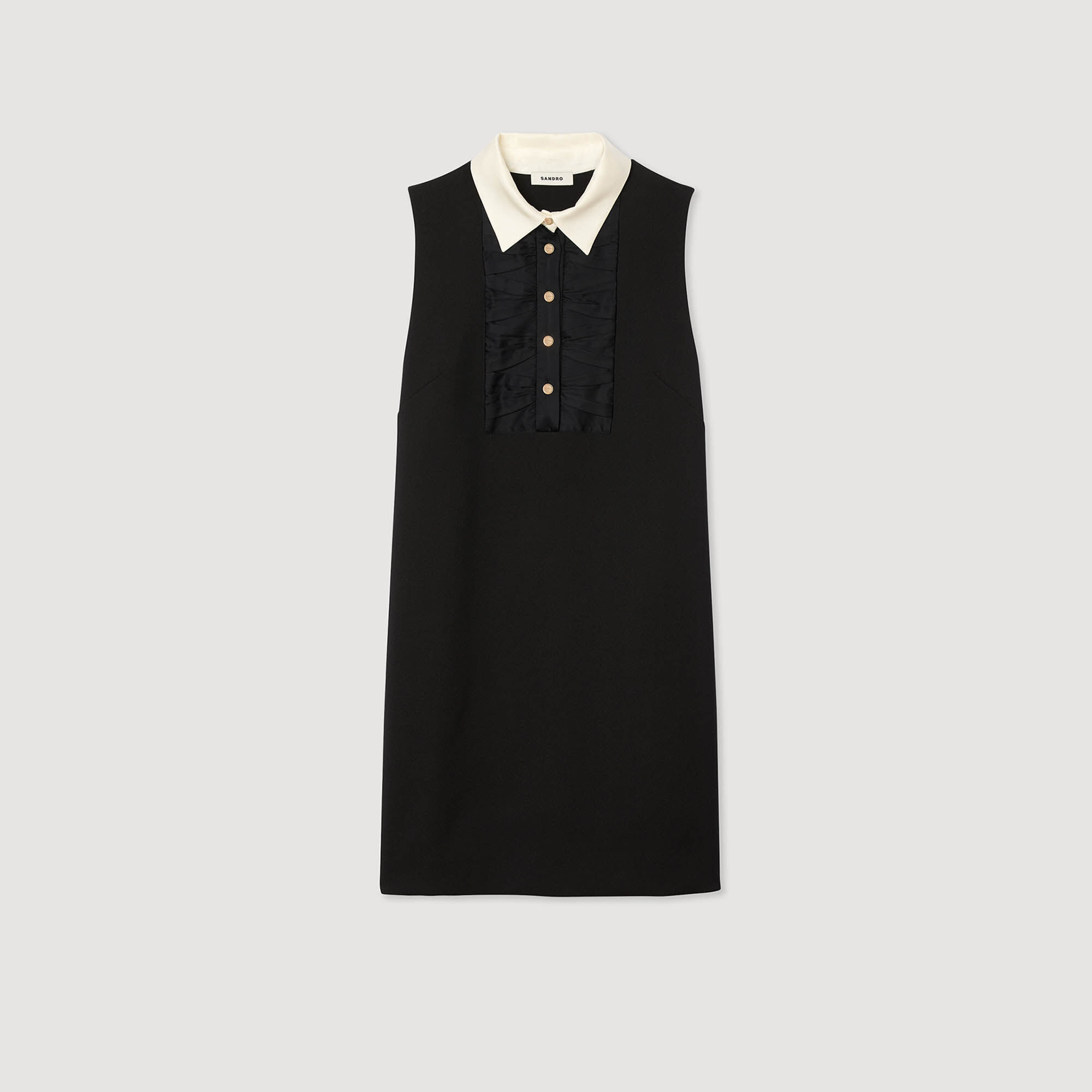 Robe courte à col contrasté