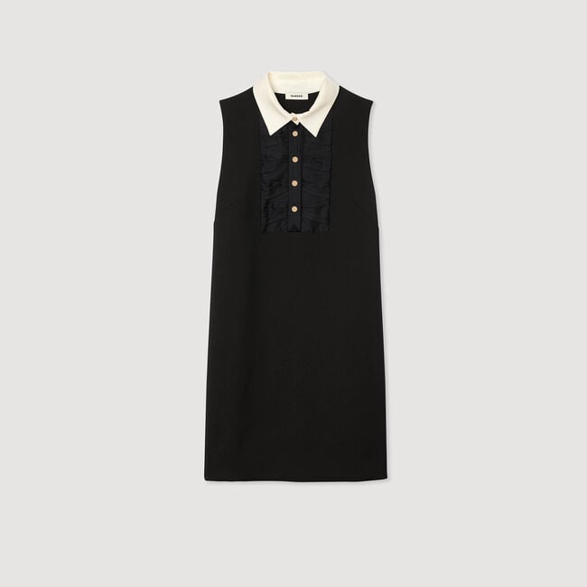 Robe courte à col contrasté