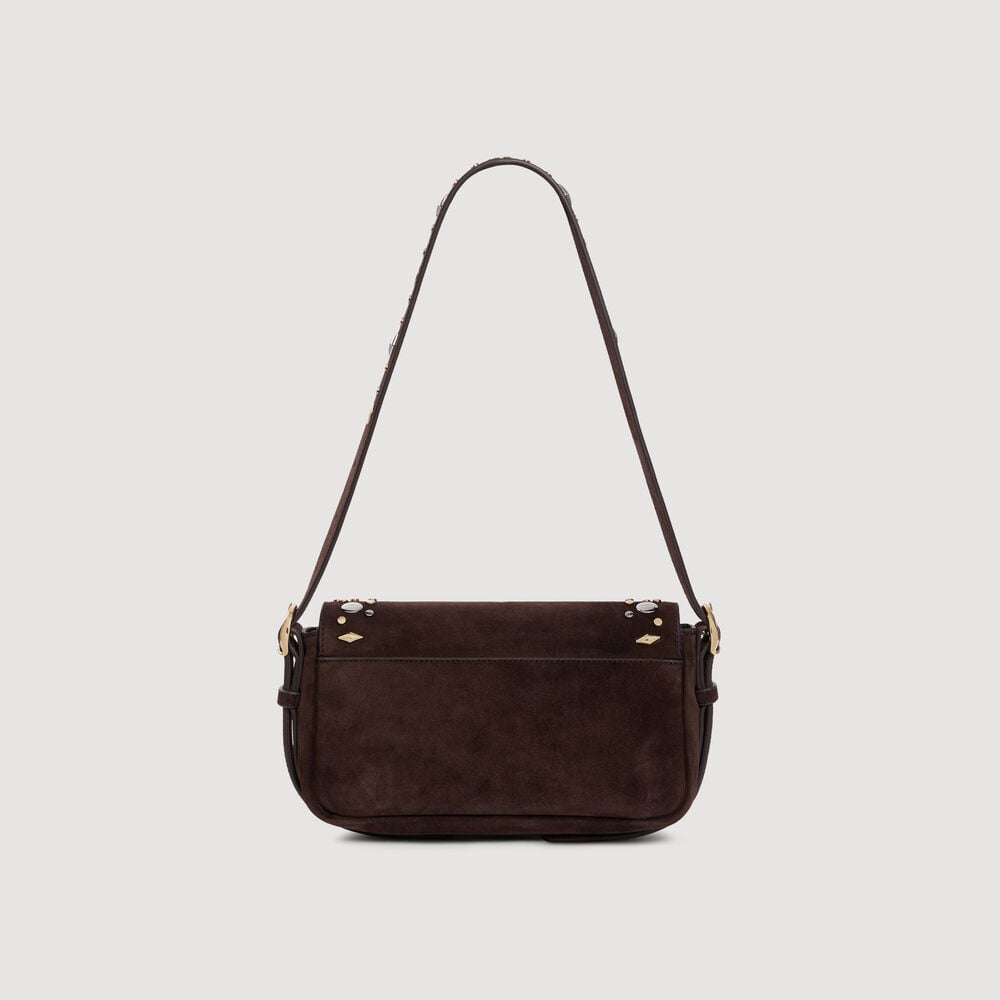 Sandro Sac LE MAMBO JANYS en suède à studs – Marron Fonce – vue 8