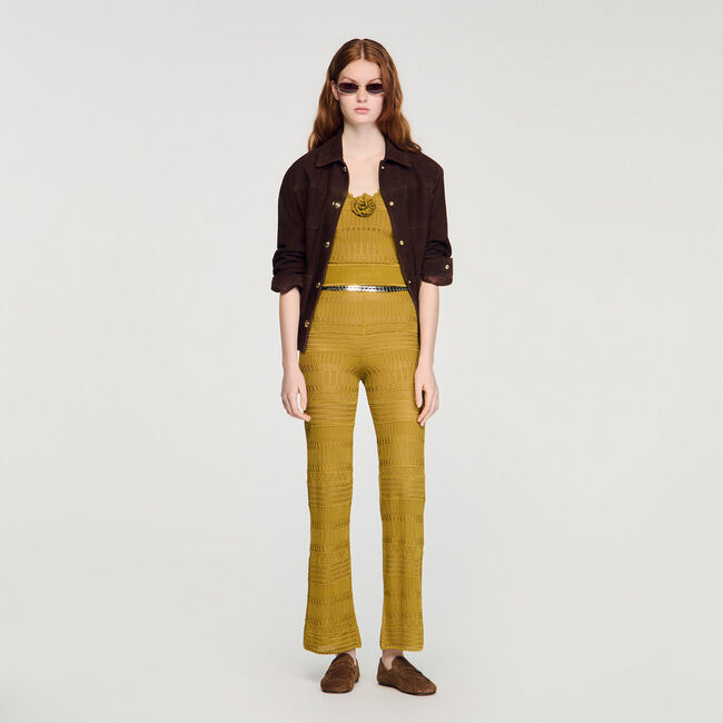 Pantalon en maille pointelle
