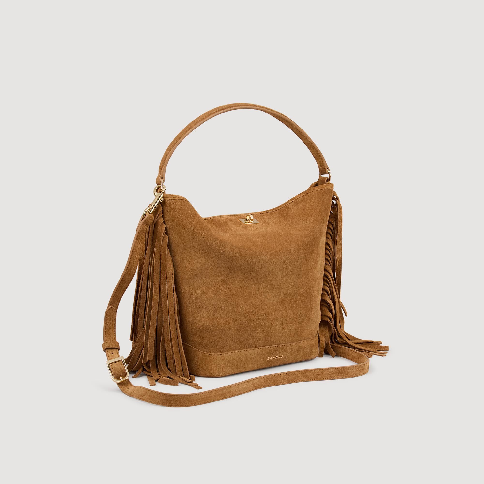 Sac seau TANGOSO en suède à franges