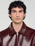 Blouson zippé en cuir
