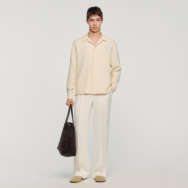 Chemise textur&eacute;e &agrave; col requin 