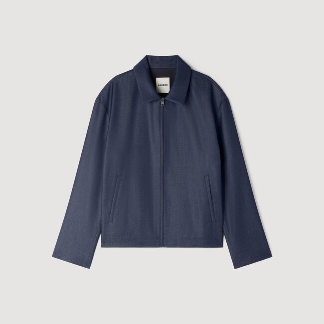 Blouson zipp&eacute; effet denim