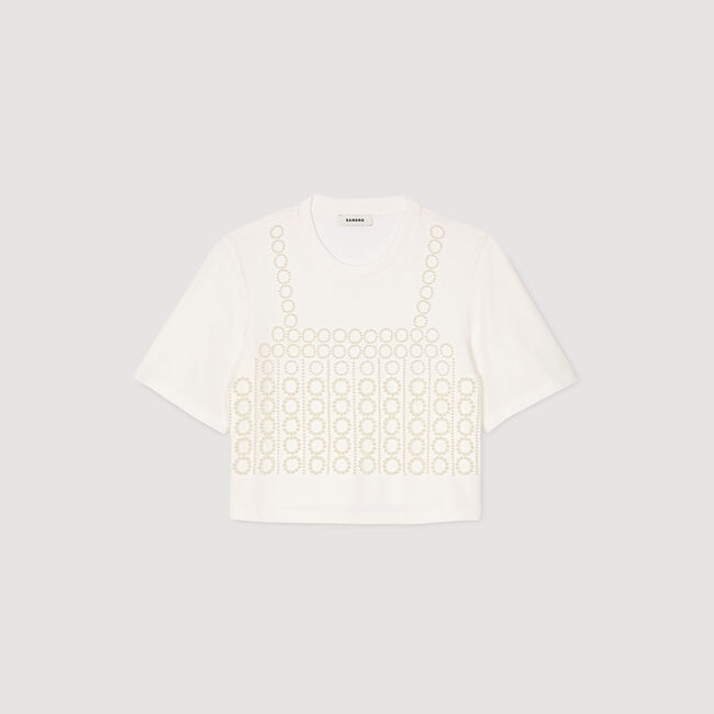 T-shirt court perlé