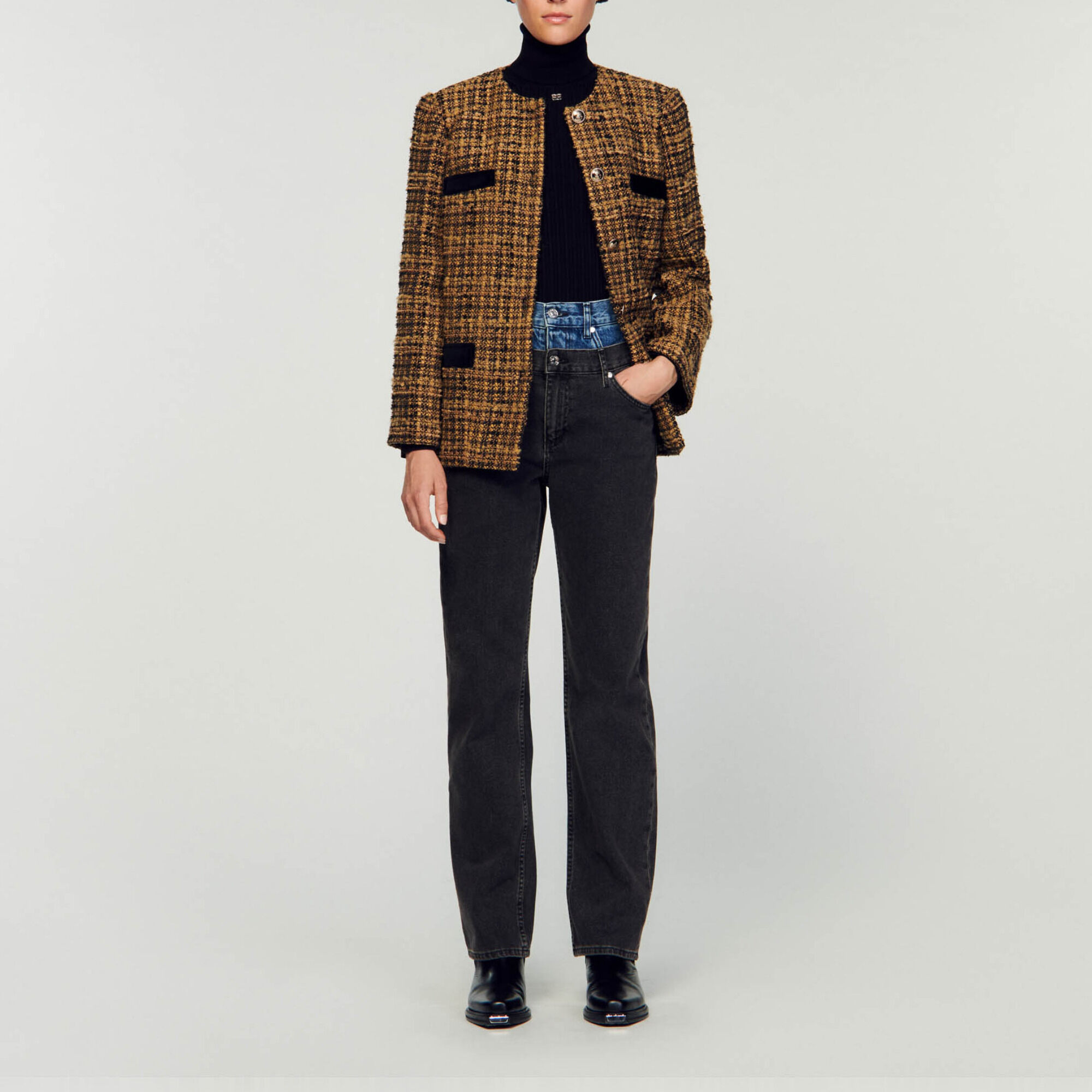Veste en tweed Brown Women Sandro Paris