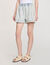 Short en jean strassé et perlé
