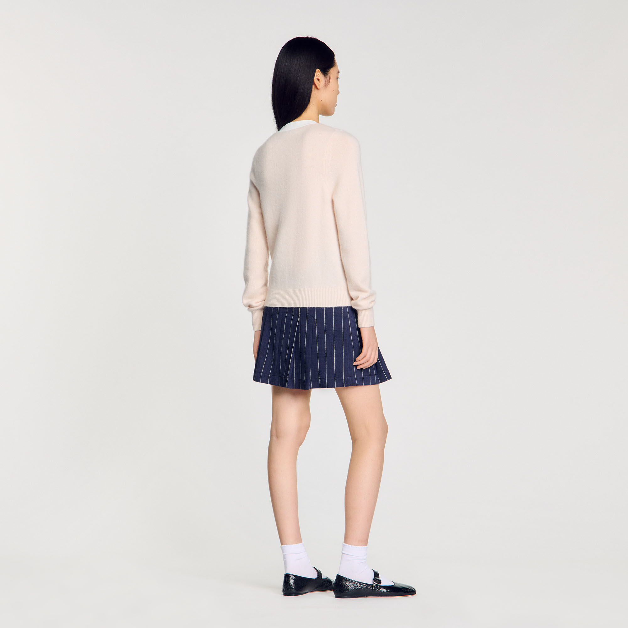 Pull bicolore en laine et cachemire 