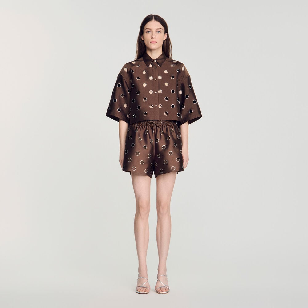 Sandro Camisa con strass – Castaño – vista 2