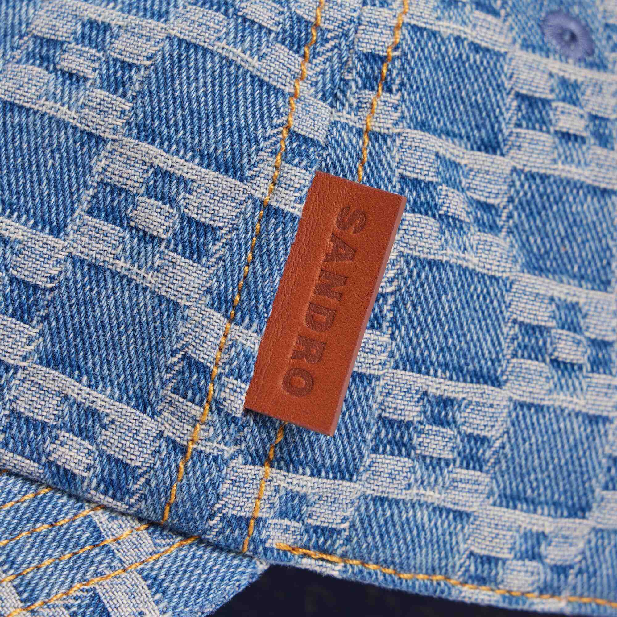 Casquette en denim motif cross