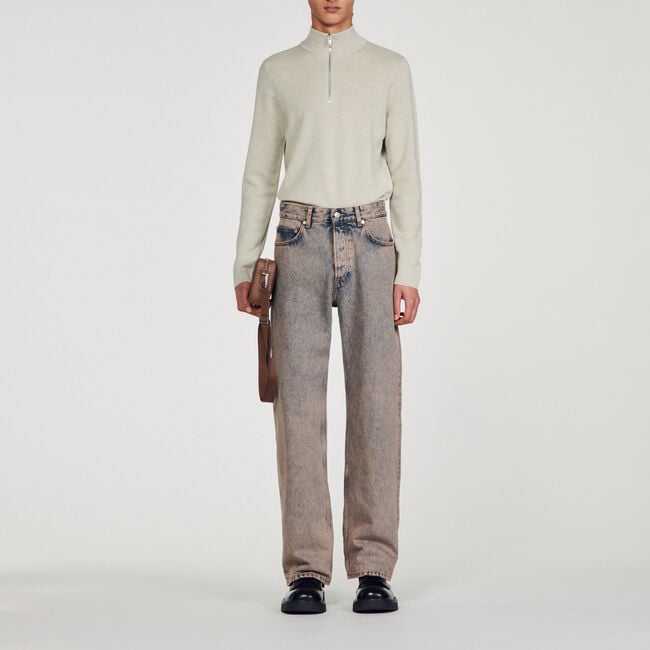 Pull en laine à col zippé