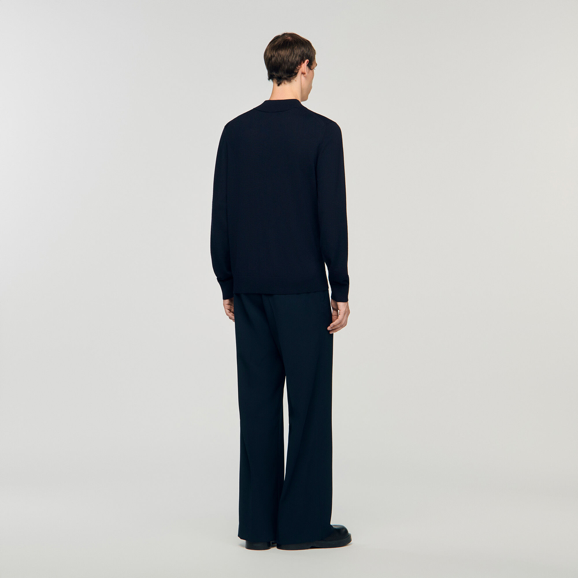 Pull en laine &agrave; col montant