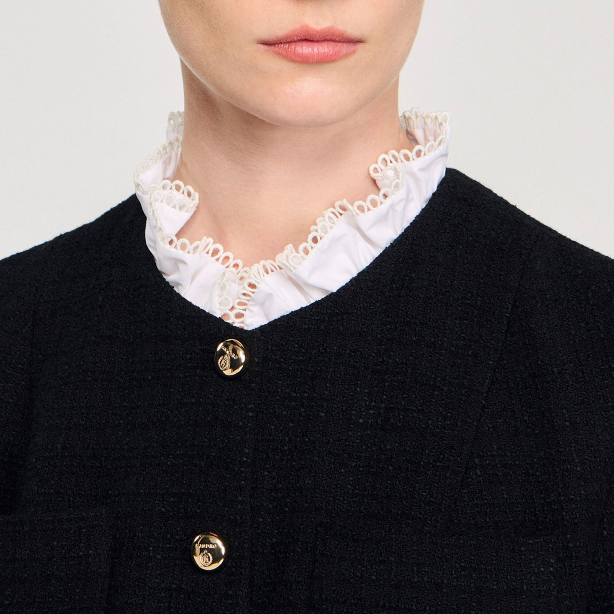 Robe courte &agrave; col amovible - Femme | Sandro Paris