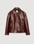Blouson zippé en cuir