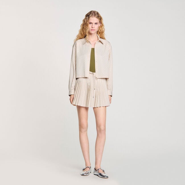 Chemise strassée à rayures