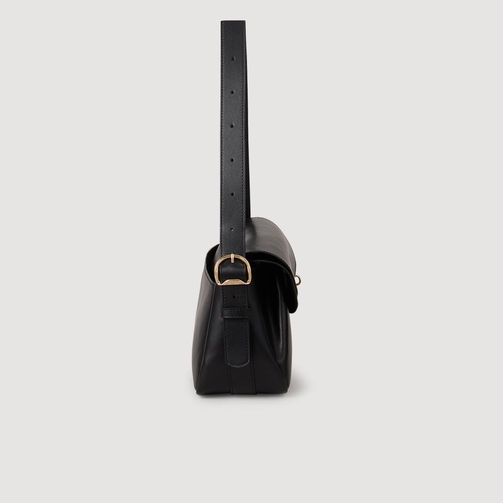 Sandro Sac en cuir lisse Le Mambo – Noir – vue 5