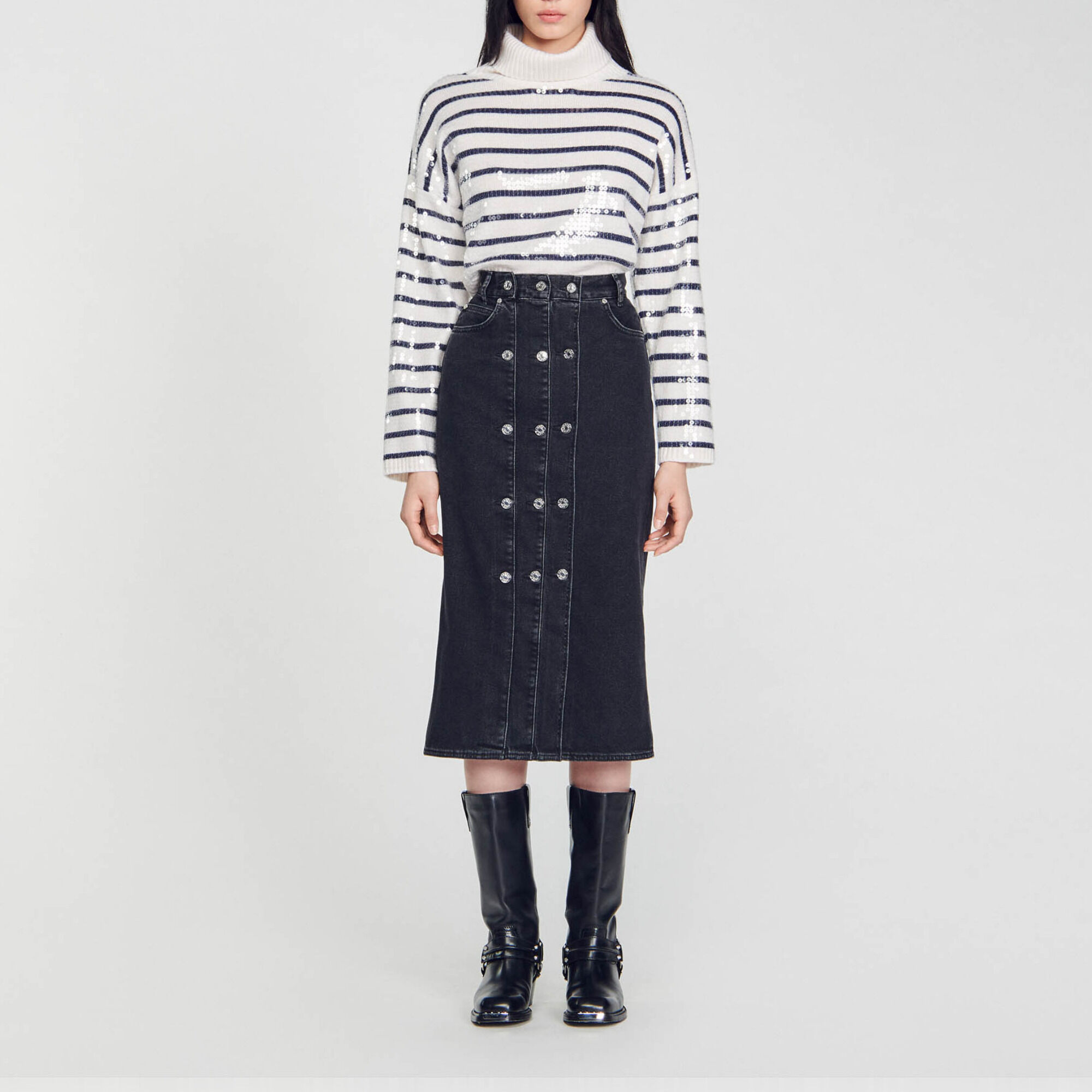 Jupe jean sandro on sale