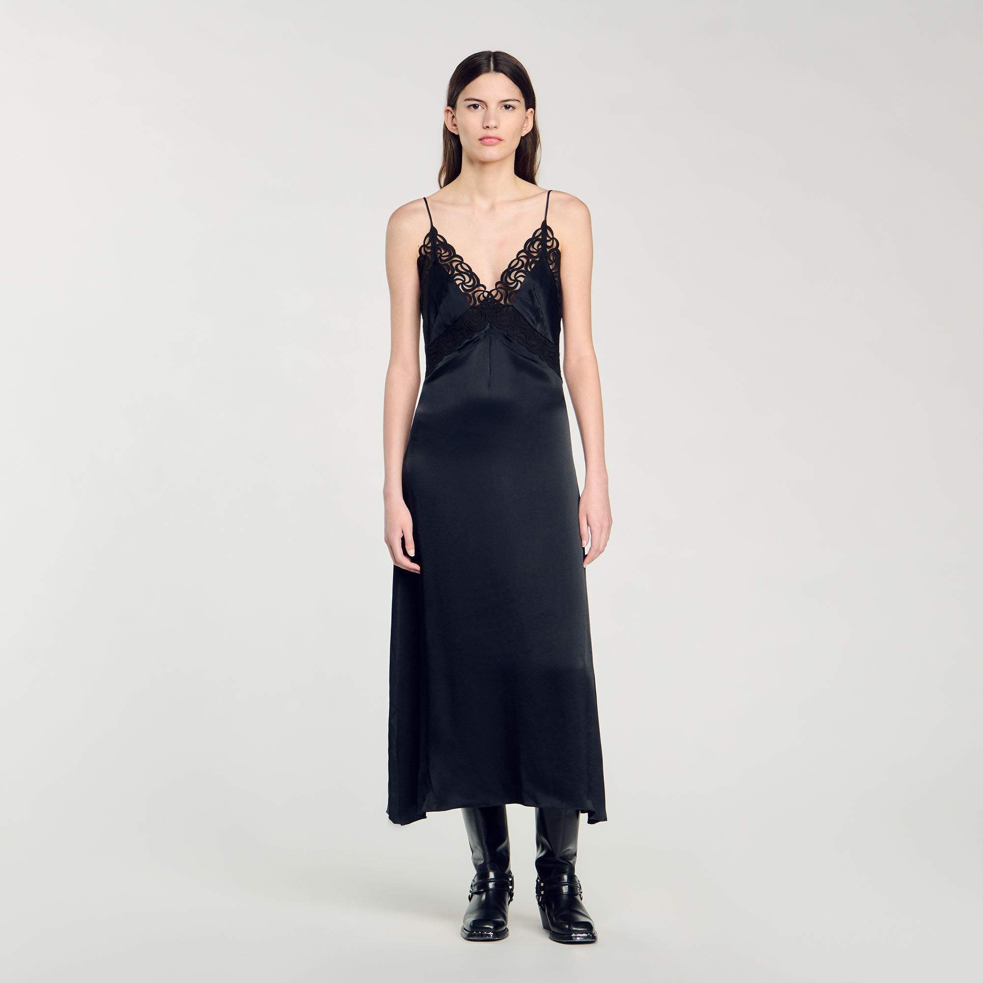 Sandro robe noire dentelle outlet