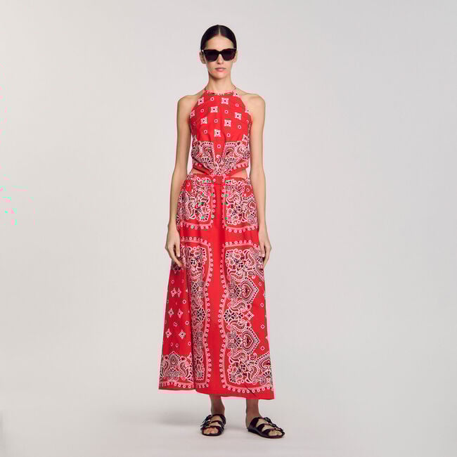 Robe longue à imprimé bandana