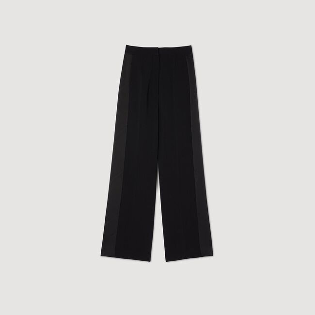 Pantalon large à bande latérale satinée