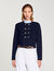 Cardigan à col volanté amovible