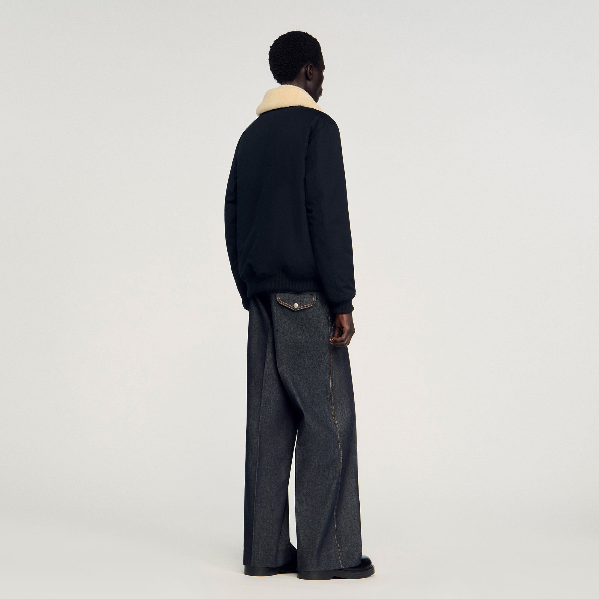 Blouson aviateur à col mouton