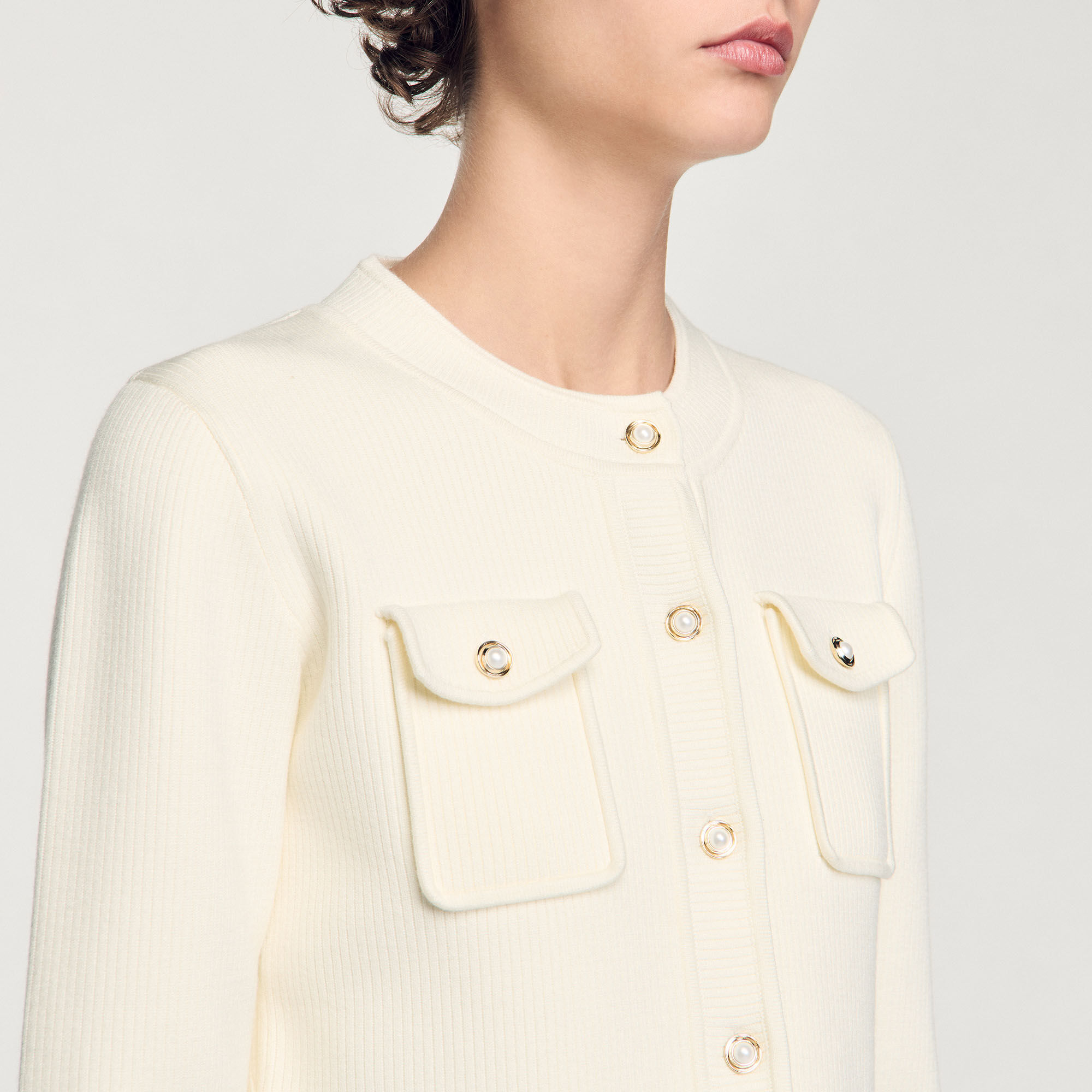 Cardigan en maille côtelée