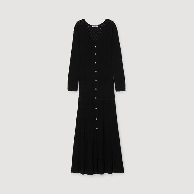 Robe longue en maille fantaisie - Femme | Sandro Paris